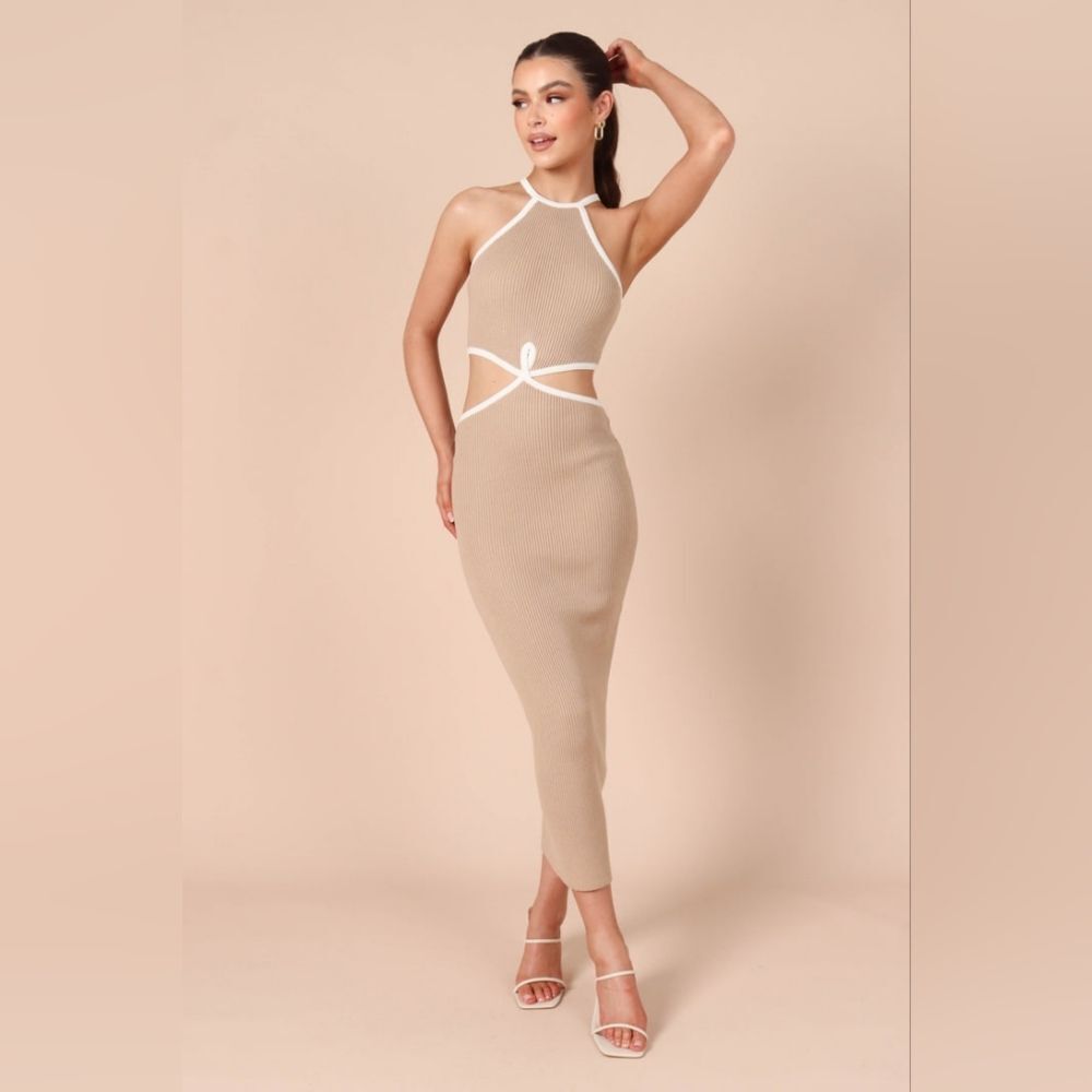 Petal & Pup Tan Halter Dress